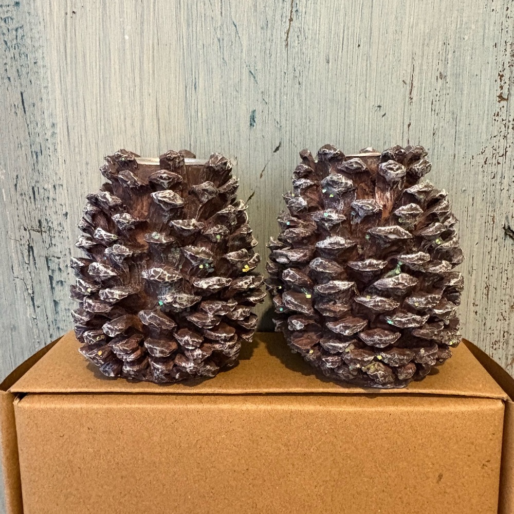 Rustic Pinecone Candle Holders - Picture 8 of 9